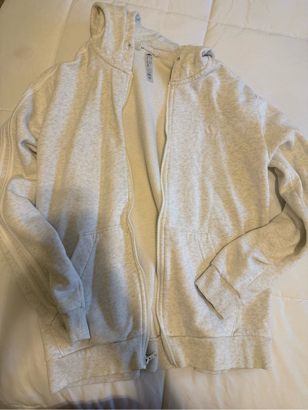 adidas cream Full-Zip Hooded Sweatshirt